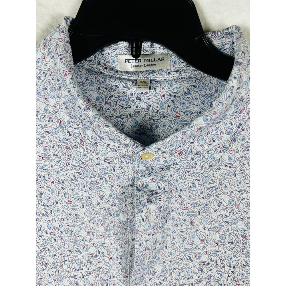 Peter Millar Summer Comfort Polo Shirt XXL Smokey and the Bandit Print AOP